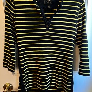 Lauren Ralph Lauren Black and Yellow Striped Shirt